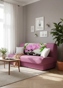 Różowa wersalka rozkładana z motywem kwiatów G8-D20