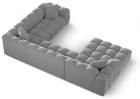 Jasnoszary narożnik z tkaniny szenilowej (prawostronny/w kształcie litery U) Treno – Cosmopolitan Design