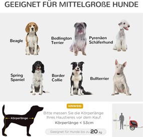 PawHut przyczepka rowerowa dla psa jazda rowerem z psem przyczepa kolor czerwony + czarny