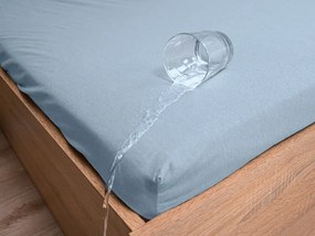 PrzytulneMieszkanie.pl Nieprzemakalne prześcieradło do dziecięcego łóżeczka JERSEY 60x120 cm jasnoniebieskie