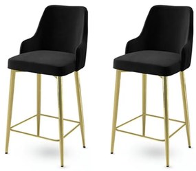 Zestaw krzeseł barowych Enox Black and Gold, 2szt.
