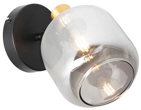 Designerski Plafon / Reflektorek / Spot / Spotow / Lampy sufitowe z reflektorami czarny ze złotem i przydymionym szkłem - ZuzannaDesignerski Oswietlenie wewnetrzne