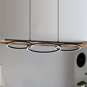 Eglo 99624-LED Ściemnialny żyrandol BOYAL 2xLED/12,5W/230V+LED/15,5W brązowy/czarny