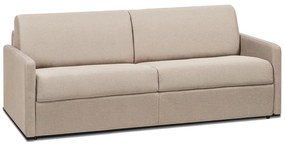 Kanapa 4-osobowa rozkładana typu expres z tkaniny CALIFE - Beżowy - Miejsce do spania 160 cm - Materac 18 cm