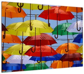 Obraz kolorowych parasoli (70x50 cm)