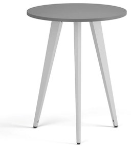 Stolik kawowy PRIMO VIBE, średnica 60 cm, biała podstawa, grafit
