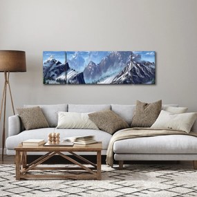 Obraz - Malowane góry (170x50 cm)