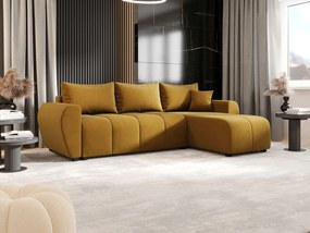 BEDANTE narożnik MOLISA L Itaka 33 prawa pomarańczowy z funkcją spania sofa w kształcie litery L z pojemnikiem na pościel