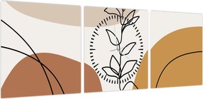 Obraz - Kształty Boho (z zegarem) (90x30 cm)