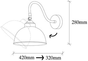 Czarny metalowy kinkiet Opviq lights Fotini