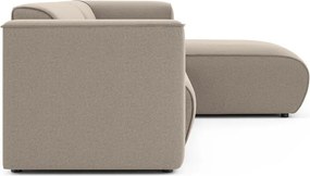 Jasnobrązowy narożnik (prawostronny/z szezlongiem) Merid – Ropez