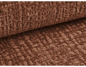 Tapicerowane łóżko dwuosobowe w kolorze terakoty ze schowkiem i stelażem 140x200 cm Noho – Makamii