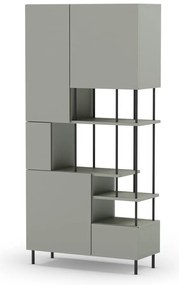 Zielonoszary regał 84x175 cm Perla – Marckeric