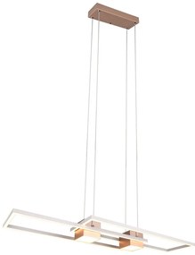 Biało-brązowa lampa wisząca LED ze zdalnym sterowaniem i ściemniaczem Albany – Trio