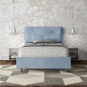 Łóżko bez stelaża tapicerowane 120x210 microfibra błękitny Appia Large