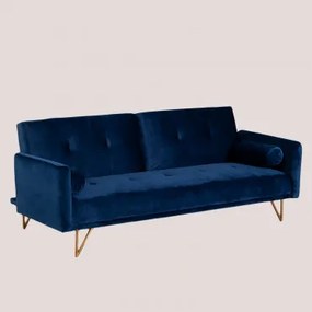 3-osobowa Rozkładana Sofa Z Aksamitu Jehrd Aksamitny Blue - Sklum