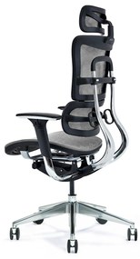 Wysokiej klasy fotel biurowy ergonomiczny ERGO 800-M, tapicerowany tkaniną mesh o jodełkowym splocie, kolory czarny, granatowy, szary. Fotel jest wyposażony w nowoczesne funkcje.