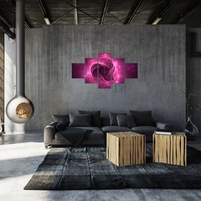 Obraz nowoczesnej różowej abstrakcji (125x70 cm)