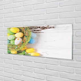 Szklany Panel Wiosenny Koszyczek z Baziami