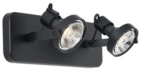 Designerski reflektor sufitowy czarny GU10 70mm 2-źródła światła regulowany - VoDesignerski Oswietlenie wewnetrzne