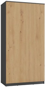 Szafa ubraniowa z półkami i drążkiem dąb artisan + antracyt K6-M50