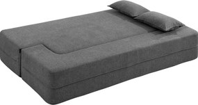 HOMCOM 2-osobowa sofa rozkładana z pianki, sofa rozkładana z szerokimi podłokietnikami, 2 poduszki, nośność 360 kg, szary