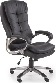 Wygodny fotel biurowy z czarnej ekoskóry Preston