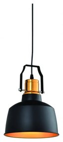 Lampa wisząca w czarno-złotym kolorze z metalowym kloszem ø 22 cm Monroe – GTV