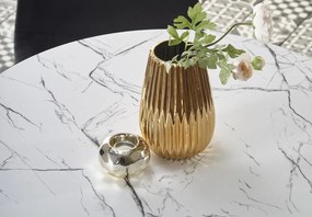 Stół kawiarniany na jednej nodze Denver imitacja białego marmuru