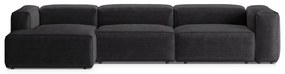 Ciemnoszary sztruksowy narożnik (lewostronny/z szezlongiem) Bergamo – Cosmopolitan Design