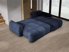 Narożnik COCO z funkcją spania, poduszkami i pojemnikiem Cloud 79 Ciemno Niebieski