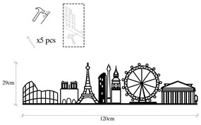 Metalowa dekoracja ścienna 120x29 cm Cities – Wallity