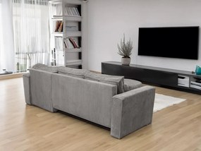 Rozkładana narożna sofa SMART COSARO jasno-szara, dwustronna + 2 poduszki GRATIS