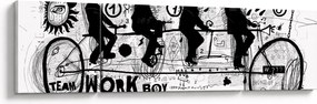 Obraz - Praca zespołowa, jazda na rowerze (170x50 cm)