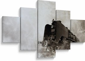 Obraz - Pociąg we mgle (125x70 cm)