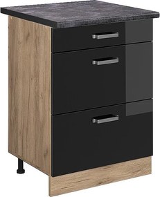 Szafka dolna do kuchni czarny wysoki połysk 60x60x81.6 r-line