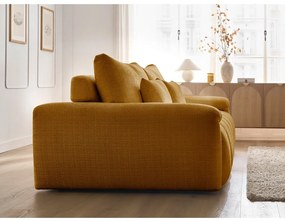 Musztardowa sofa z tkaniny szenilowej 264 cm Ivane – Bobochic Paris