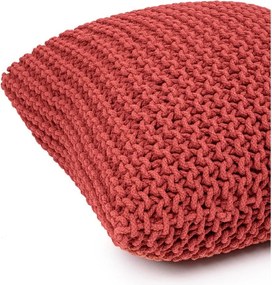 Czerwony pleciony puf Knit – Bonami Essentials
