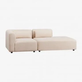 Sofa Modułowy Narożny 2-częściowy Z Prawym Szezlongiem Fogler Tkanina Baranek Boucle Kremowy Beż - Sklum