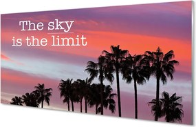 Szkło Ozdobne do Kuchni Napis pod Palmami o Zachodzie