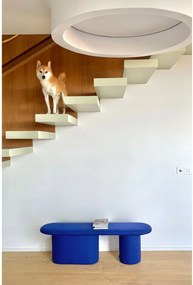 Niebieska wełniana tapicerowana ławka Rull – noo.ma