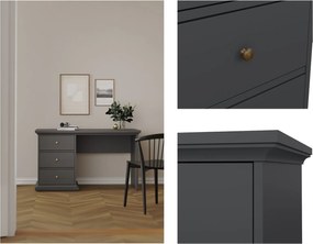 Biurko komputerowe Paris z 3 szufladami, kolor szary