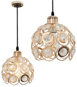 LAMPA WISZĄCA SUFITOWA KRYSZTAŁOWAA APP208-1C Złota