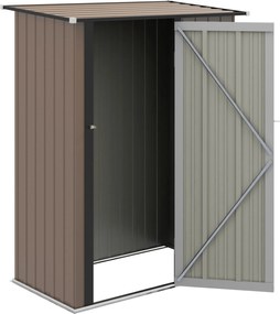 Outsunny Pawilon ogrodowy 1,2 m² - Przechowywanie narzędzi - Domek ogrodowy z zamykanymi drzwiami - brązowe drzwi stalowe