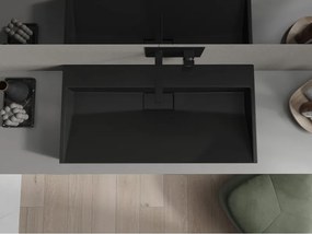 Mexen Ava umywalka nablatowa z konglomeratu B/O 90 x 46 cm, czarna - 23019070