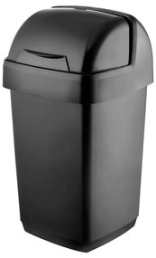 Czarny kosz na śmieci Addis Roll Top, 22,5x23x42,5 cm