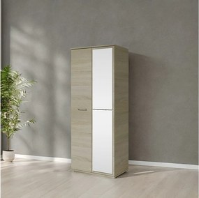 Szafa Otwierana Dwudrzwiowa z Lustrem 80cm x 200cm SONOMA | Półki + Wieszak