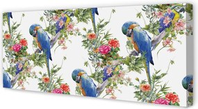 Obraz drukowany na płótnie Kwitnąca Gałąź z Ptakami