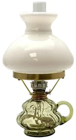 Lampa naftowa ANNA 33 cm leśna zieleń duże krakle