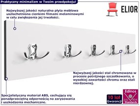 Nowoczesny wieszak ścienny na kurtki biel alpejska + chrom M4-H14